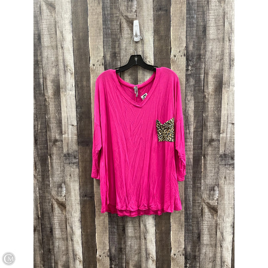 Top Long Sleeve By Honeyme In Pink, Size: 2x