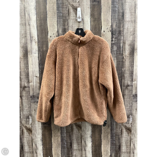 Jacket Fleece By Pink In Tan, Size: M
