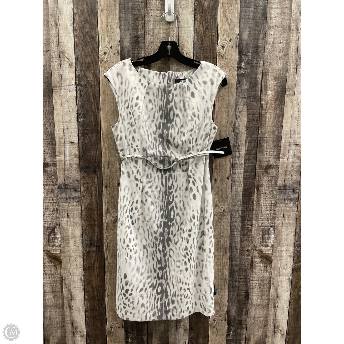 Dress Casual Midi By Ellen Tracy In Grey & White, Size: M