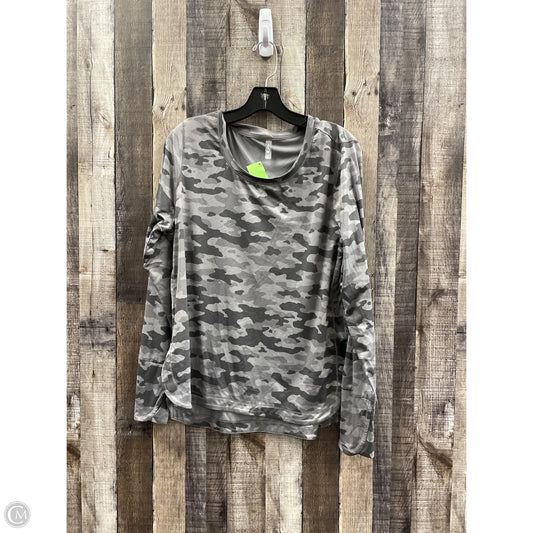 Athletic Top Long Sleeve Crewneck By Mta Pro In Camouflage Print, Size: L