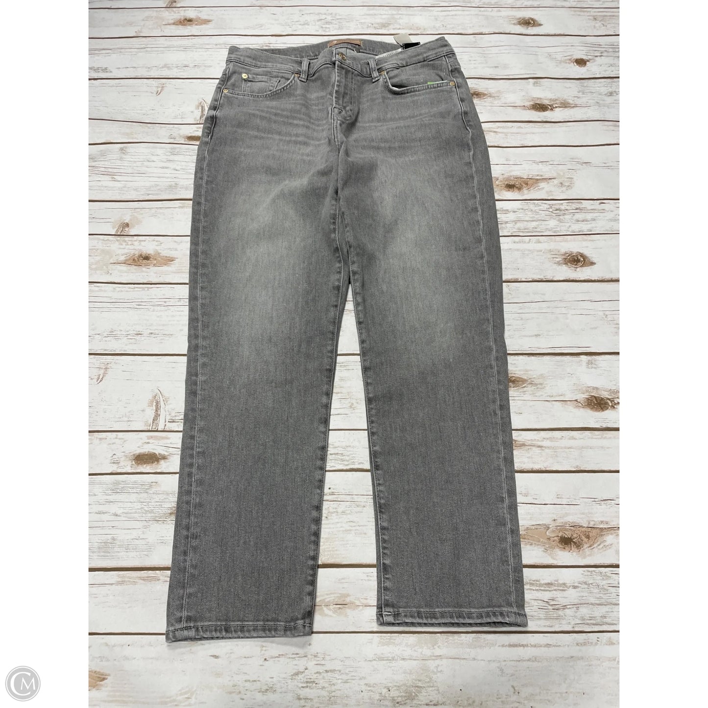 Jeans Straight By 7 For All Mankind In Grey Denim, Size: 12
