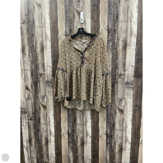 Top Long Sleeve By Cme In Multi-colored, Size: L