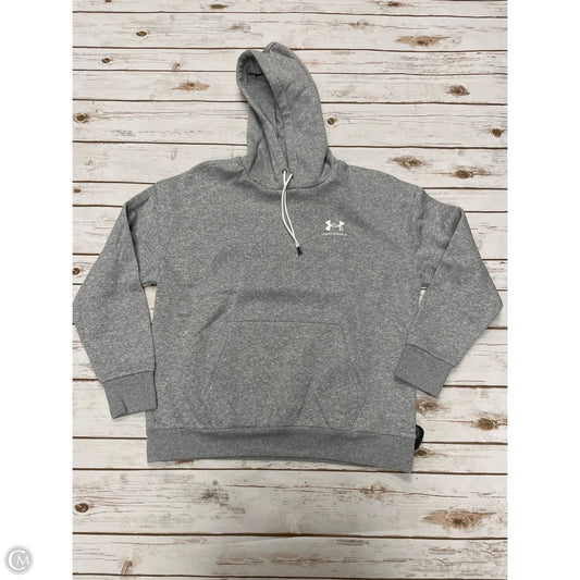Athletic Sweatshirt Hoodie By Under Armour In Grey, Size: L