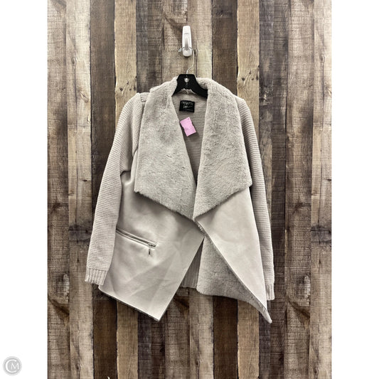 Jacket Faux Fur & Sherpa By Cme In Grey, Size: L