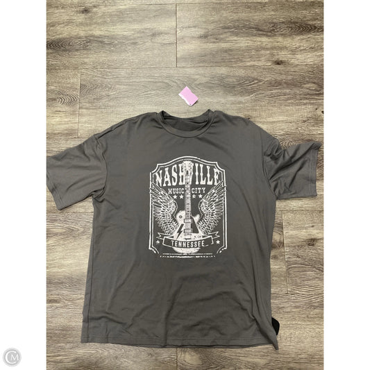 Top Short Sleeve By Cme In Grey & White, Size: S