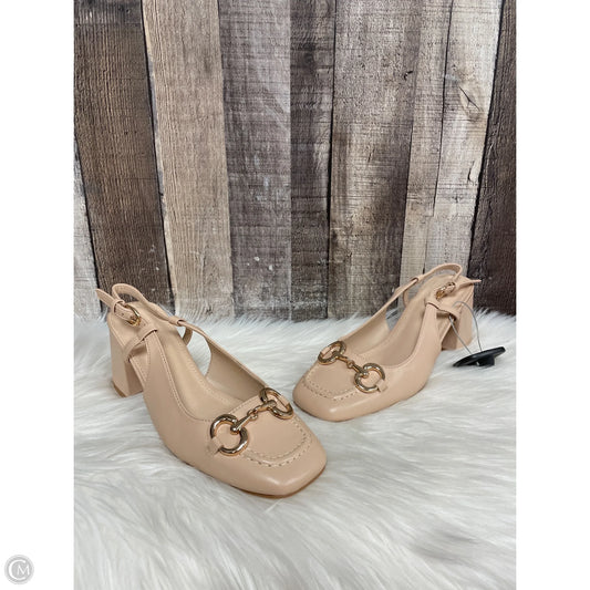 Sandals Heels Block By Cmf In Cream, Size: 7