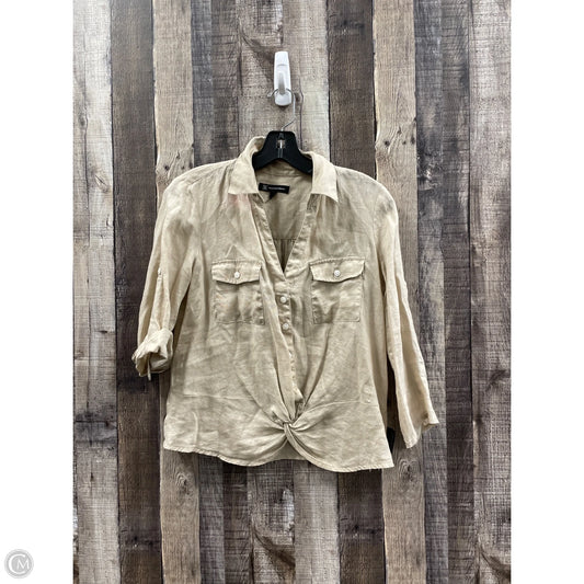 Top Long Sleeve By Inc In Tan, Size: Xs