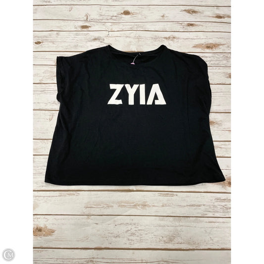 Athletic Top Short Sleeve By Zyia In Black & White, Size: L