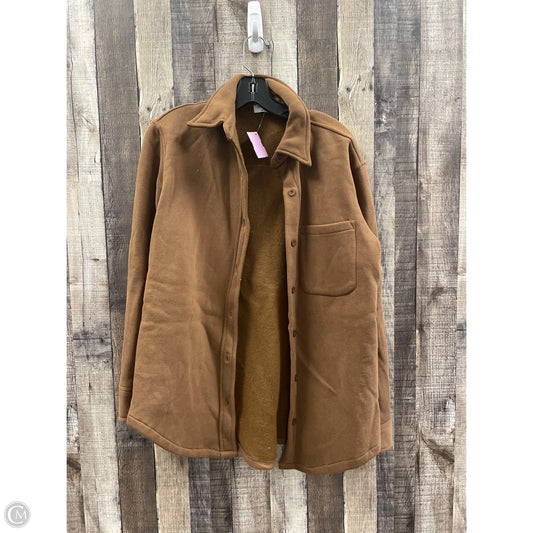 Jacket Shirt By Cme In Brown, Size: S