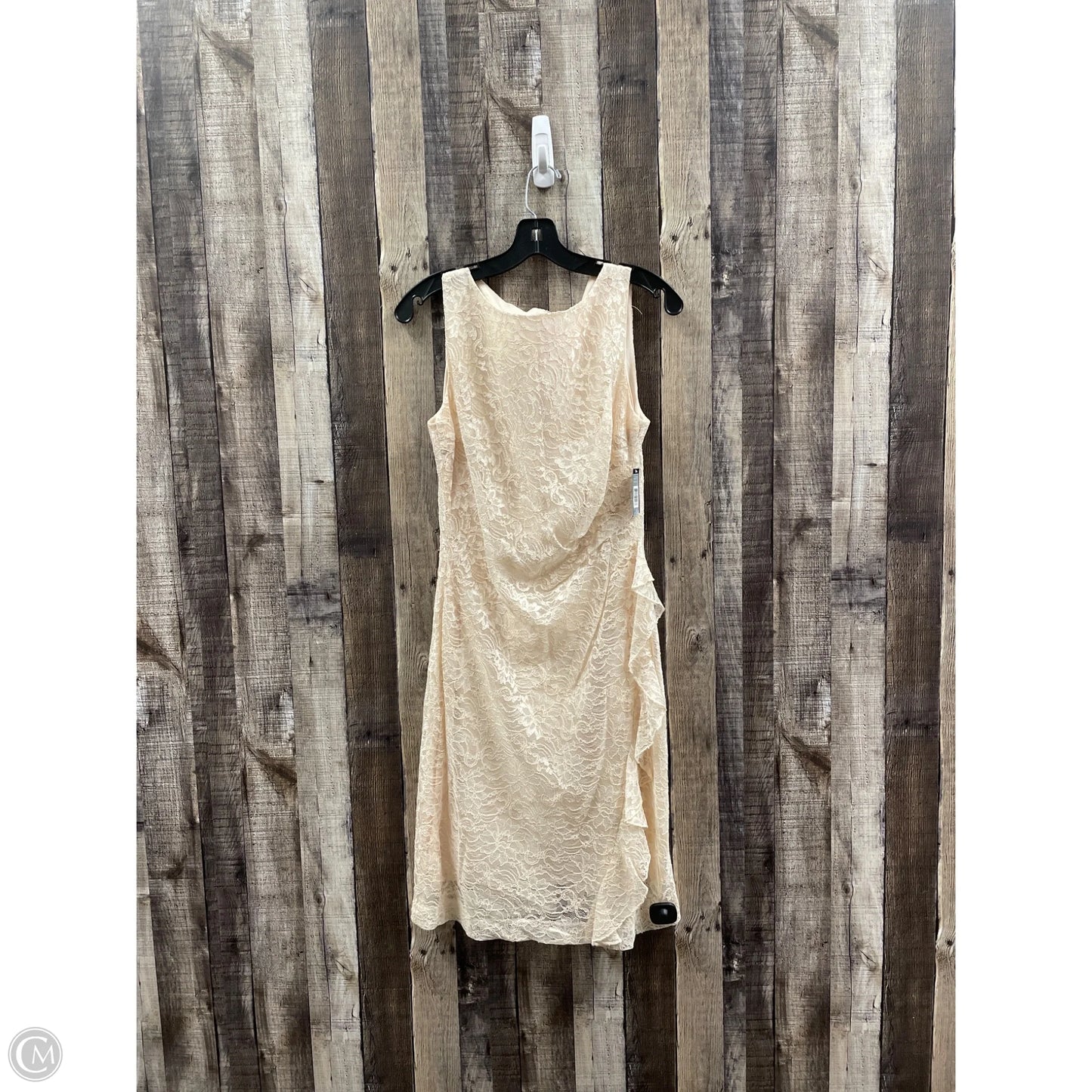 Dress Party Midi By T Tahari In Beige, Size: M