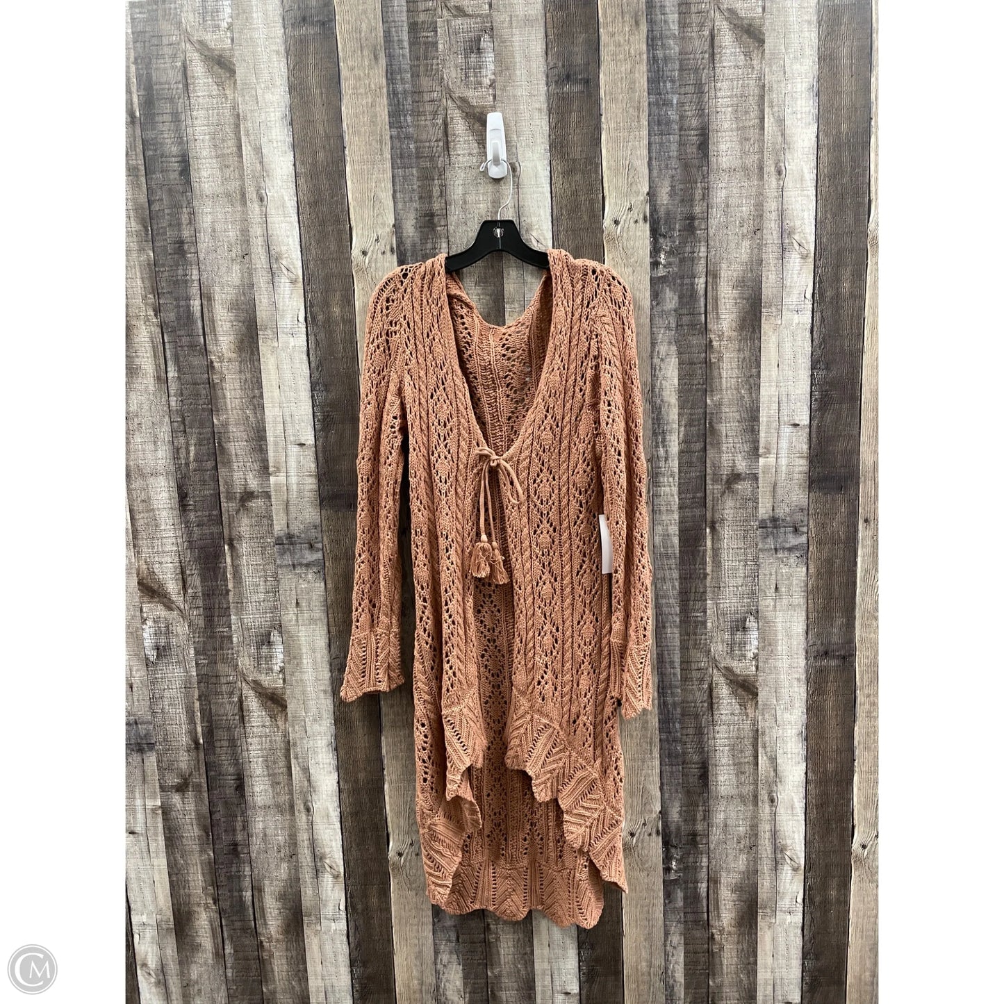 Sweater Cardigan By Venus In Tan, Size: L