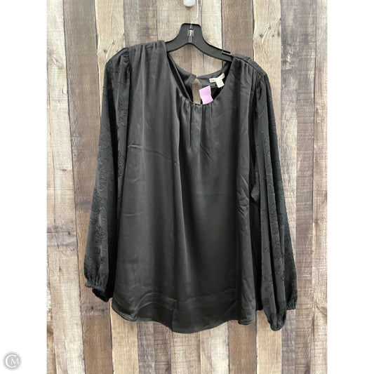 Top Long Sleeve By Cato In Black, Size: 3x
