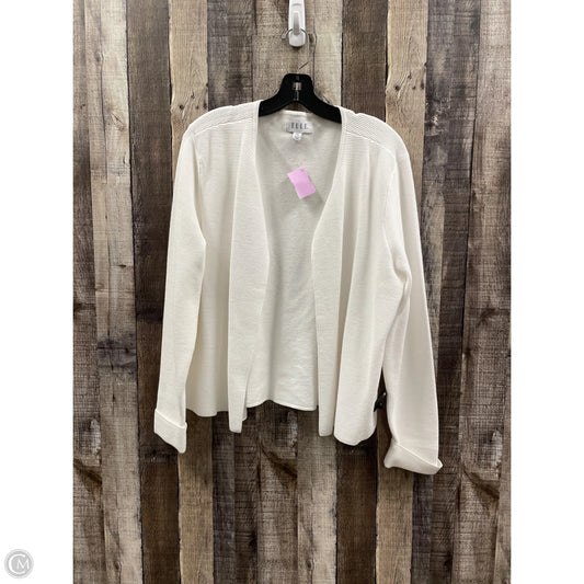 Sweater Cardigan By Elle In White, Size: Xxl