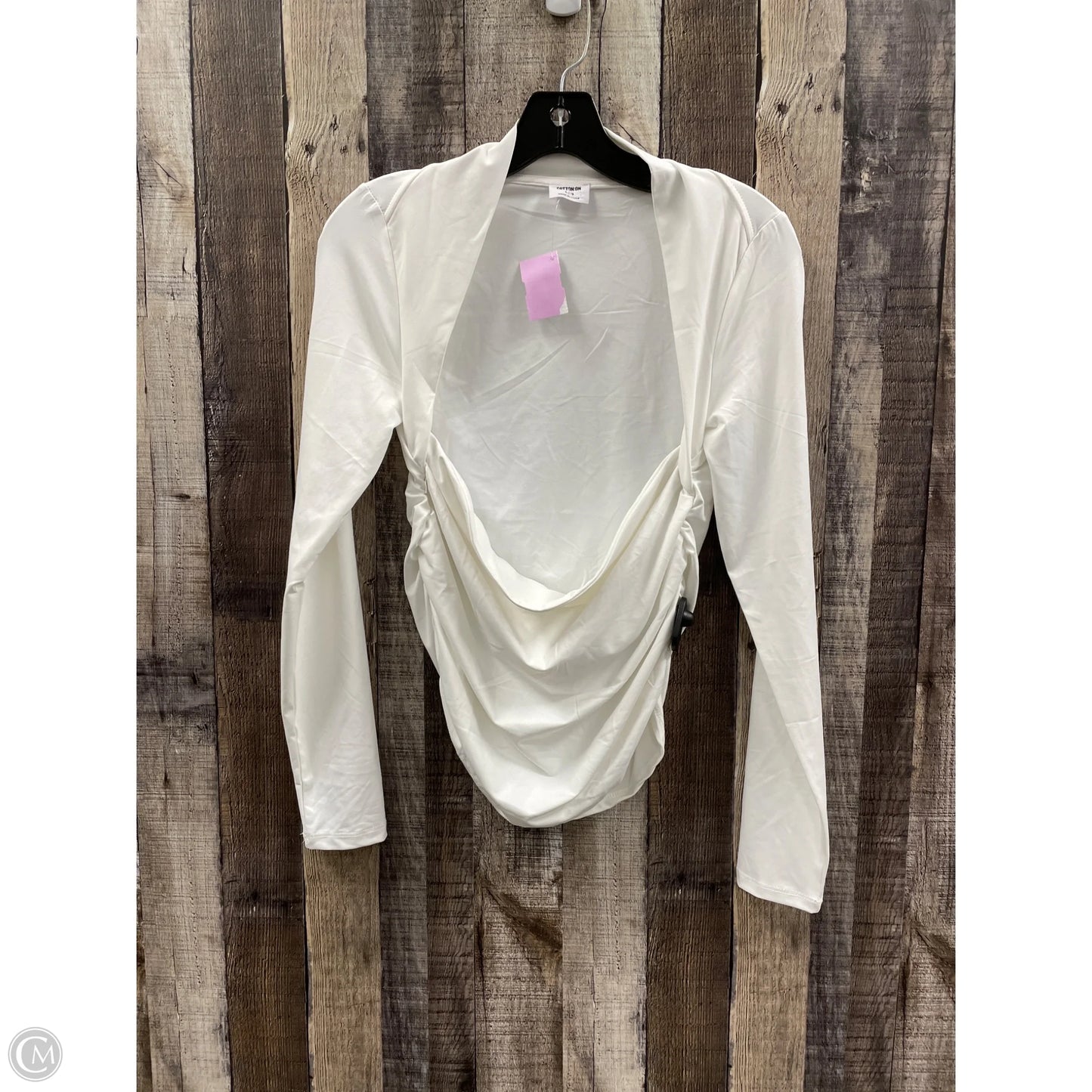 Top Long Sleeve By Cotton On In White, Size: L