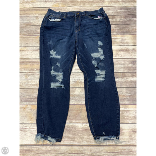 Jeans Skinny By Judy Blue In Blue Denim, Size: 22