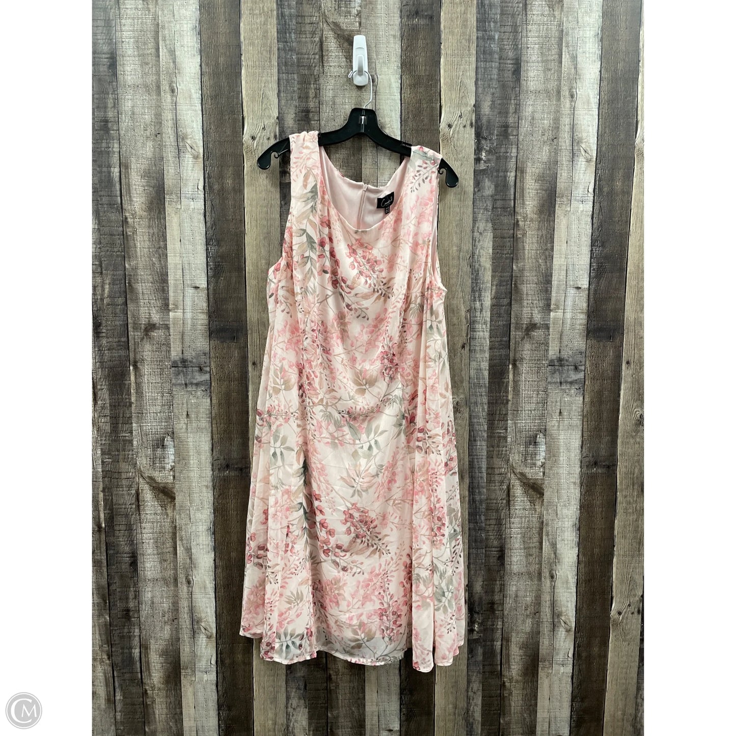 Dress Casual Midi By Connected Apparel In Floral Print, Size: 3x