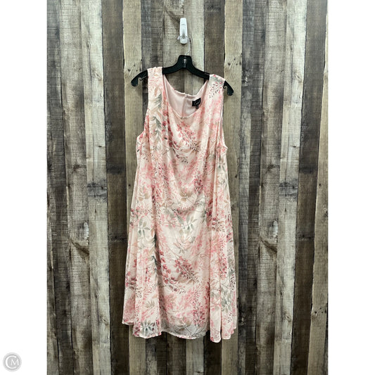 Dress Casual Midi By Connected Apparel In Floral Print, Size: 3x