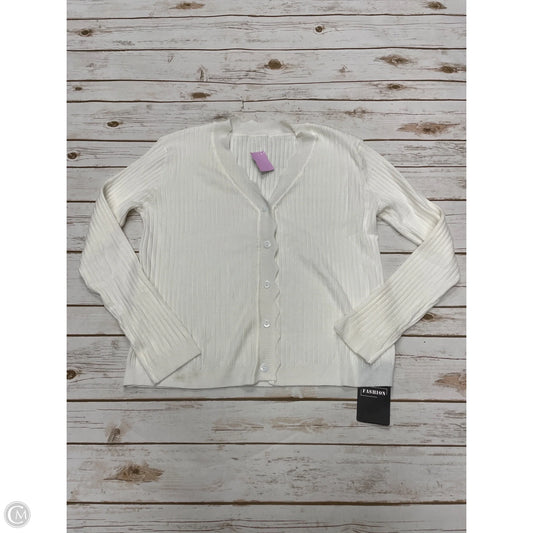 Sweater Cardigan By Cmf In Ivory, Size: Xl