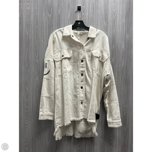 Jacket Shirt By Elan In Ivory, Size: S