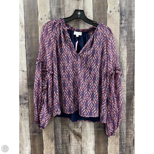 Top Long Sleeve By Evereve In Multi-colored, Size: Xs