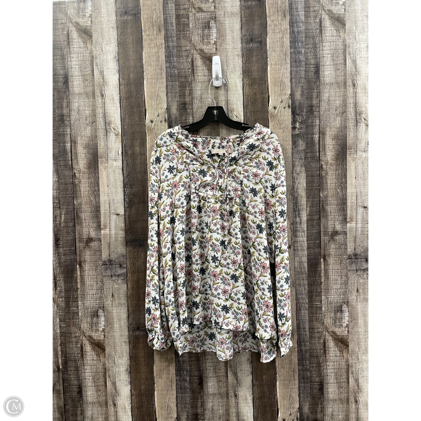 Top Long Sleeve By Loft In Floral Print, Size: Xxl