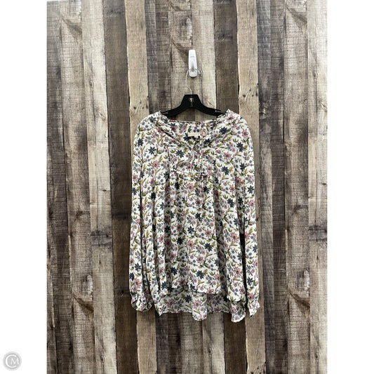 Top Long Sleeve By Loft In Floral Print, Size: Xxl