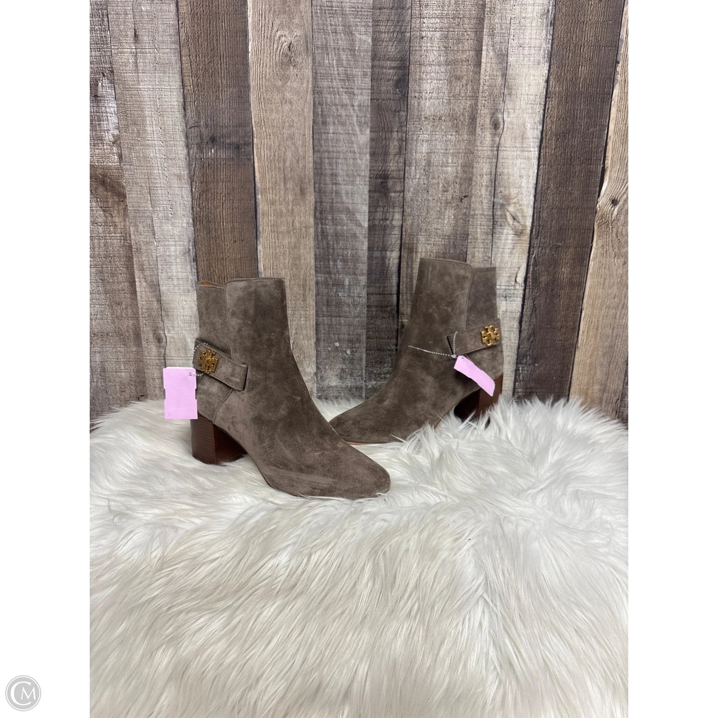 Boots Designer By Tory Burch In Taupe, Size: 8