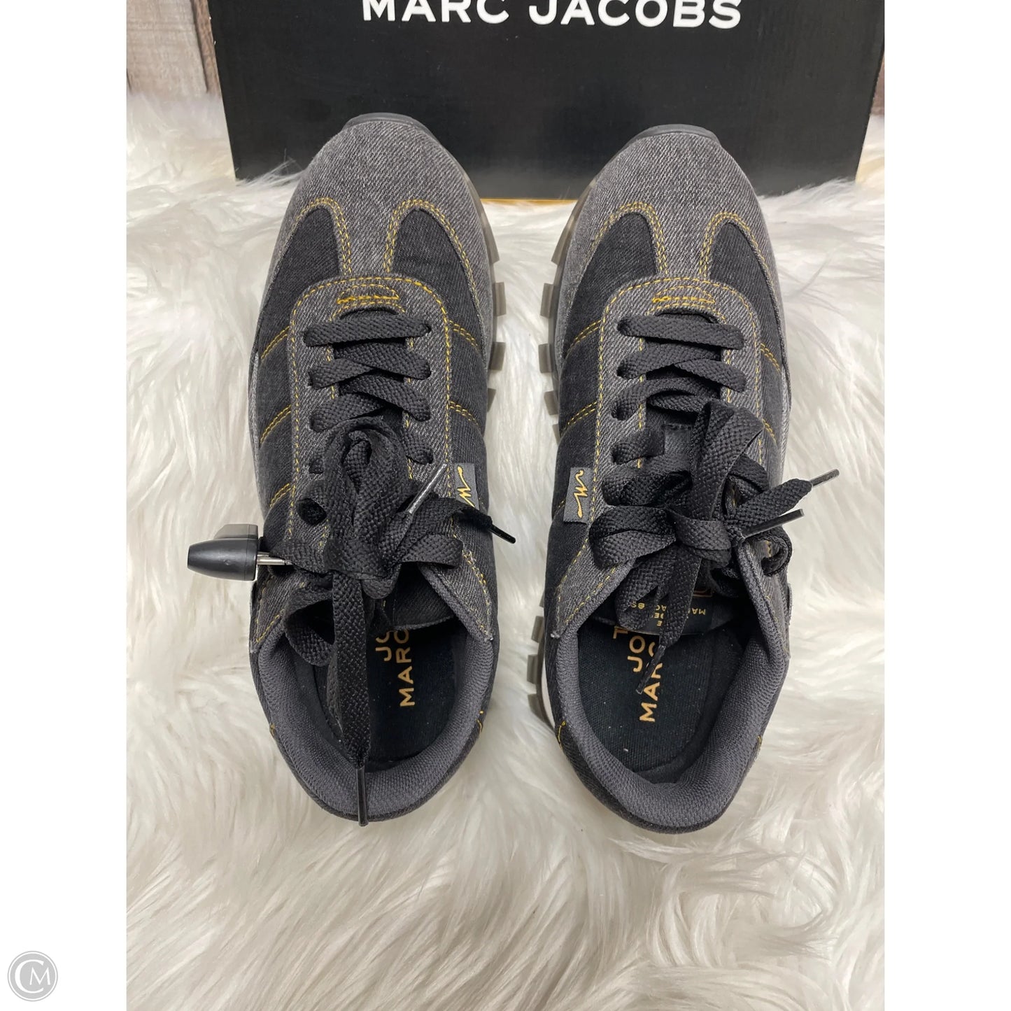 Shoes Designer By Marc Jacobs In Black & Grey, Size: 8