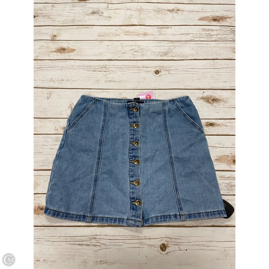 Skirt Mini & Short By Forever 21 In Blue Denim, Size: L