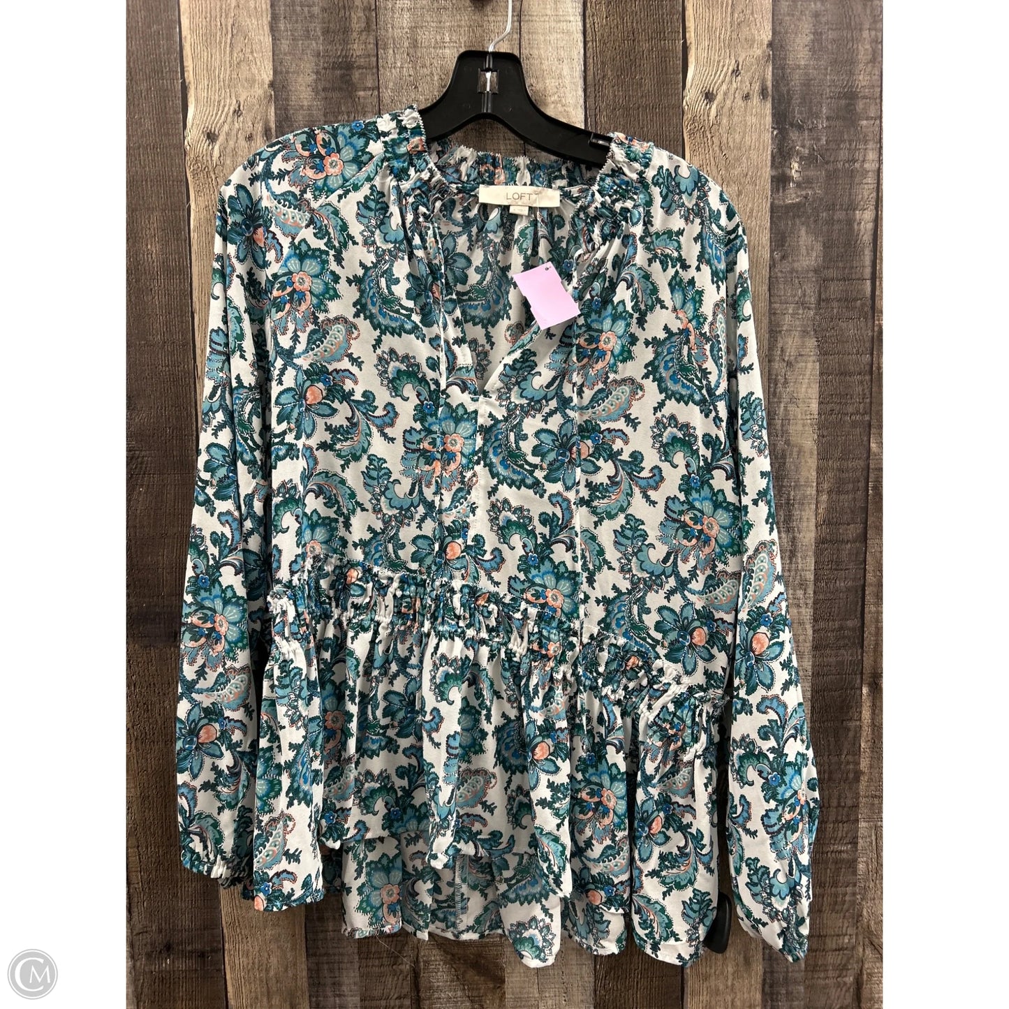 Top Long Sleeve By Loft In Floral Print, Size: S