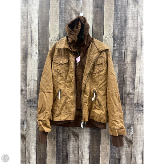 Jacket Moto By Cme In Brown, Size: Xl