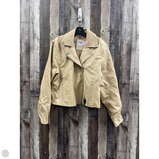 Jacket Moto By Abercrombie And Fitch In Tan, Size: Xl