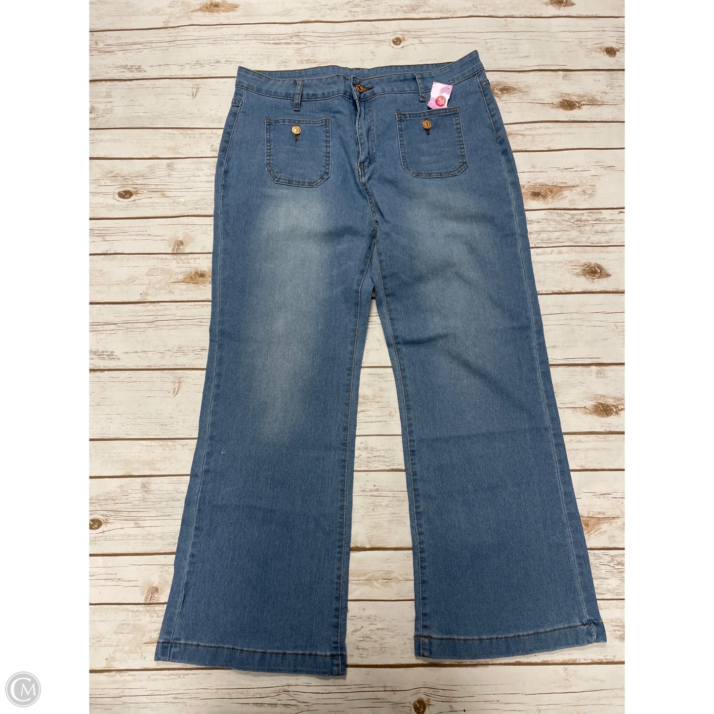 Jeans Wide Leg By Cmf In Blue Denim, Size: Xl