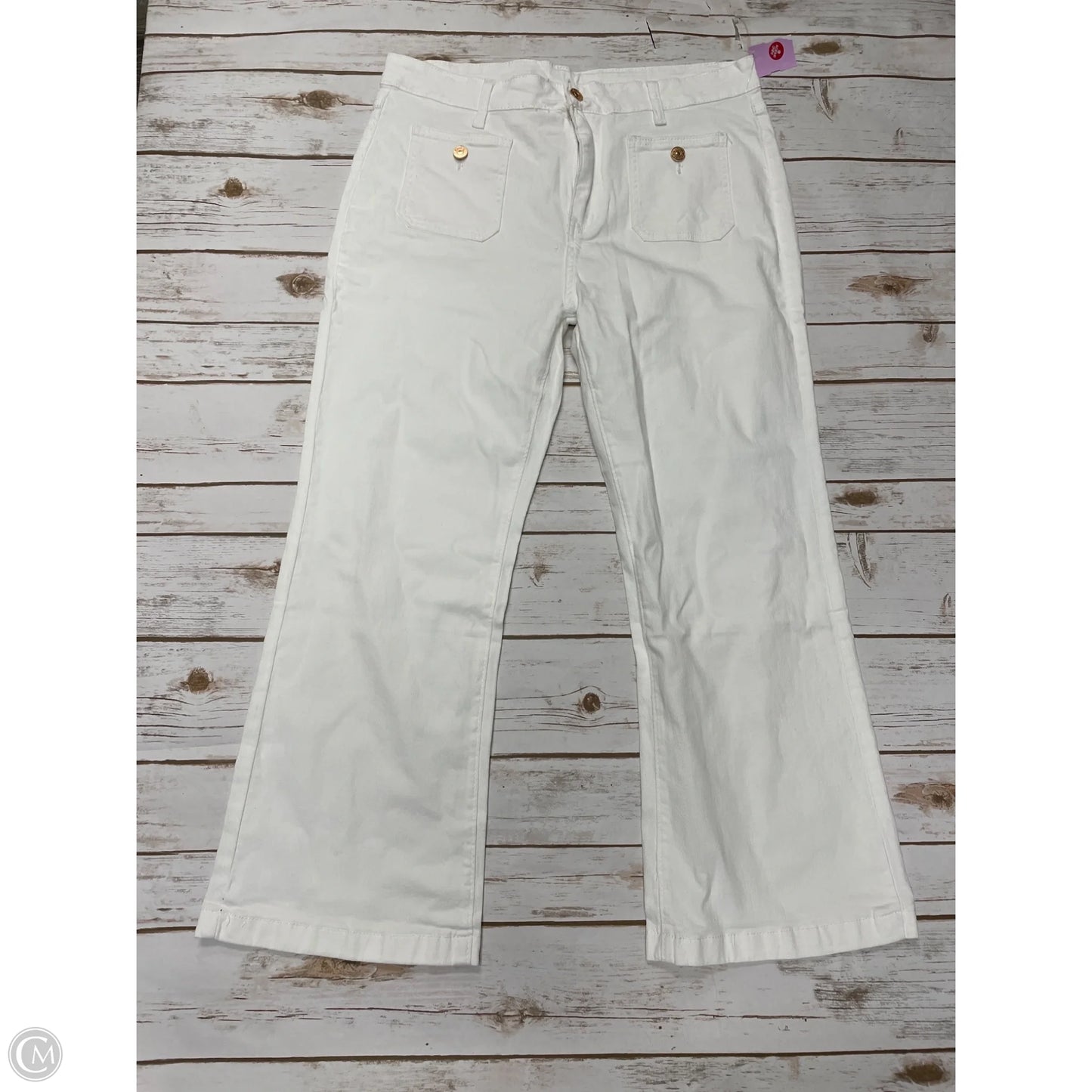 Jeans Wide Leg By Cmf In White Denim, Size: Xl