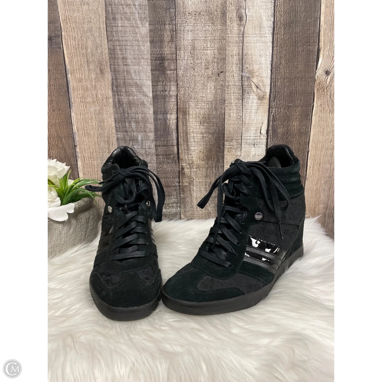 Boots Designer By Coach In Black, Size: 8