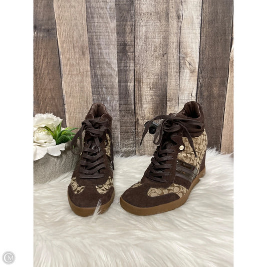 Boots Designer By Coach In Brown, Size: 8