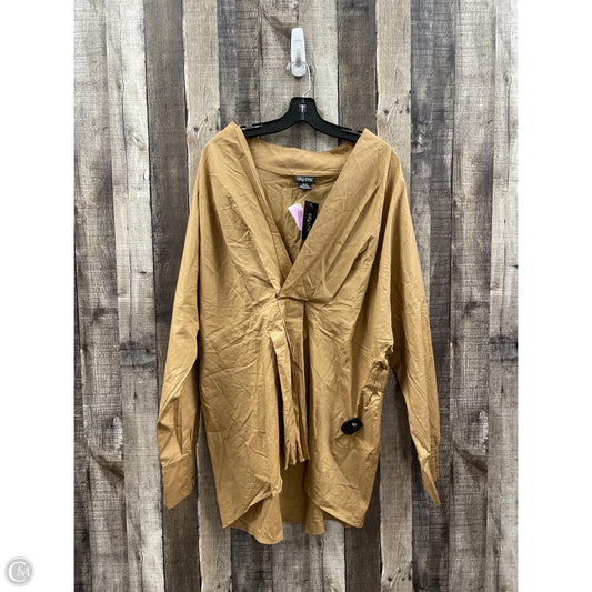 Top Long Sleeve By City Chic In Brown, Size: 3x