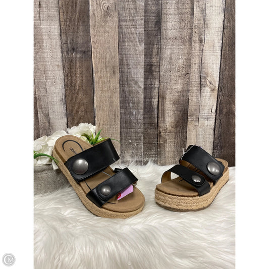 Sandals Heels Block By Aetrex In Black, Size: 6.5