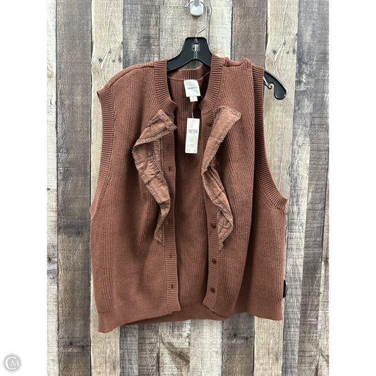 Vest Sweater By Maeve In Brown, Size: Xl