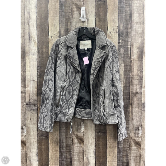 Jacket Moto By Boston Proper In Grey, Size: S