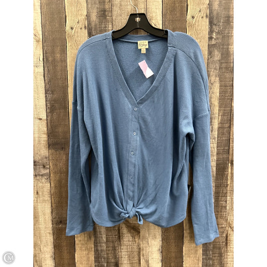 Top Long Sleeve By Como Vintage In Blue, Size: L