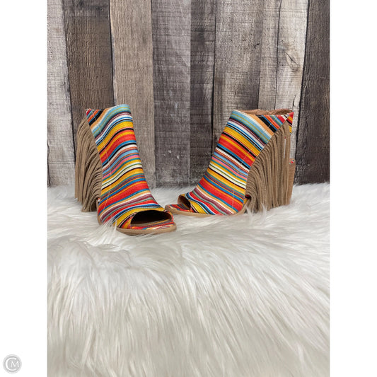 Sandals Heels Block By Very Volatile In Multi-colored, Size: 7