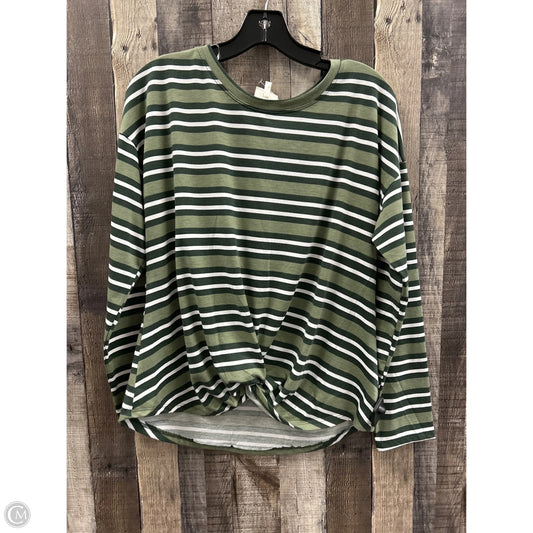 Top Long Sleeve By Tru Self In Green, Size: S