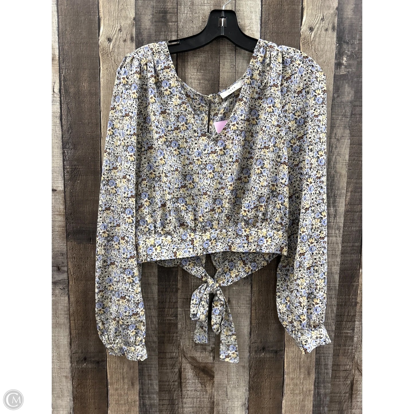 Top Long Sleeve By Lush In Floral Print, Size: L