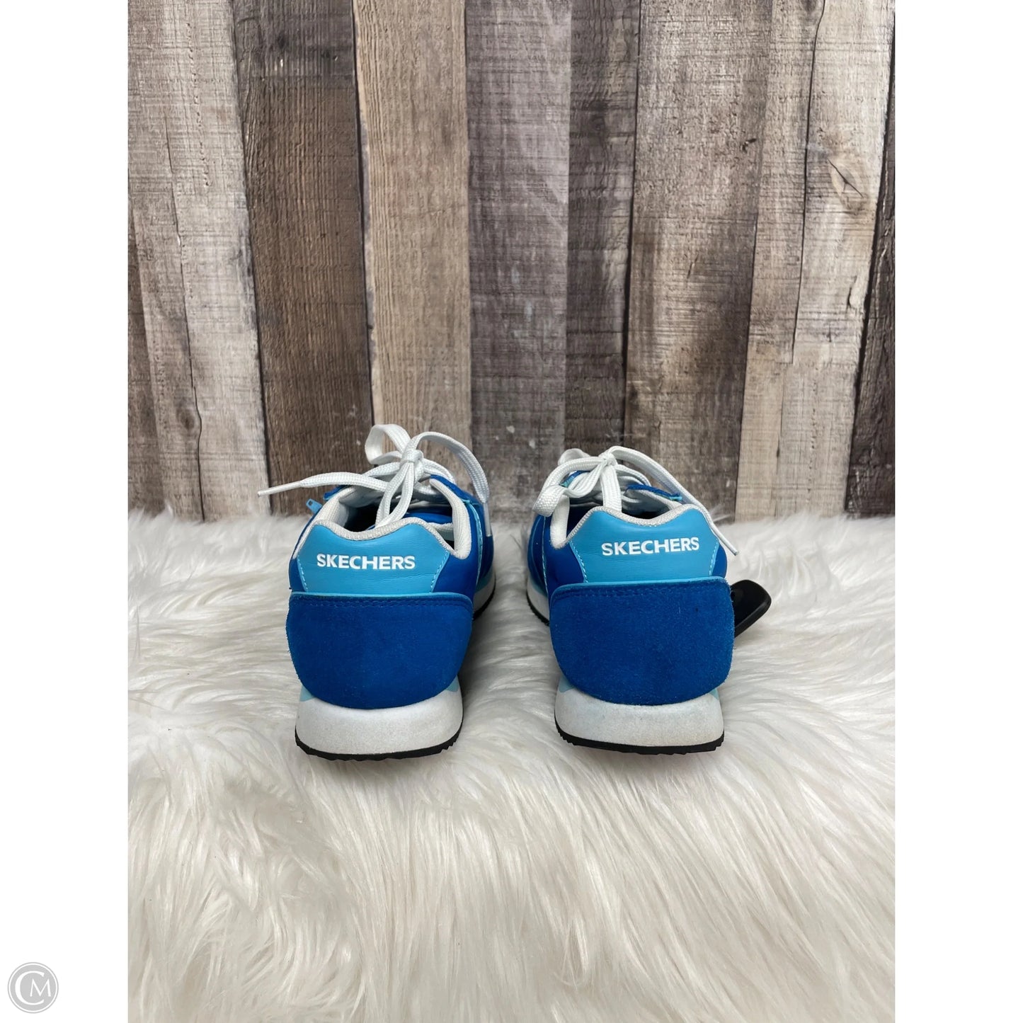 Shoes Athletic By Skechers In Blue & White, Size: 9