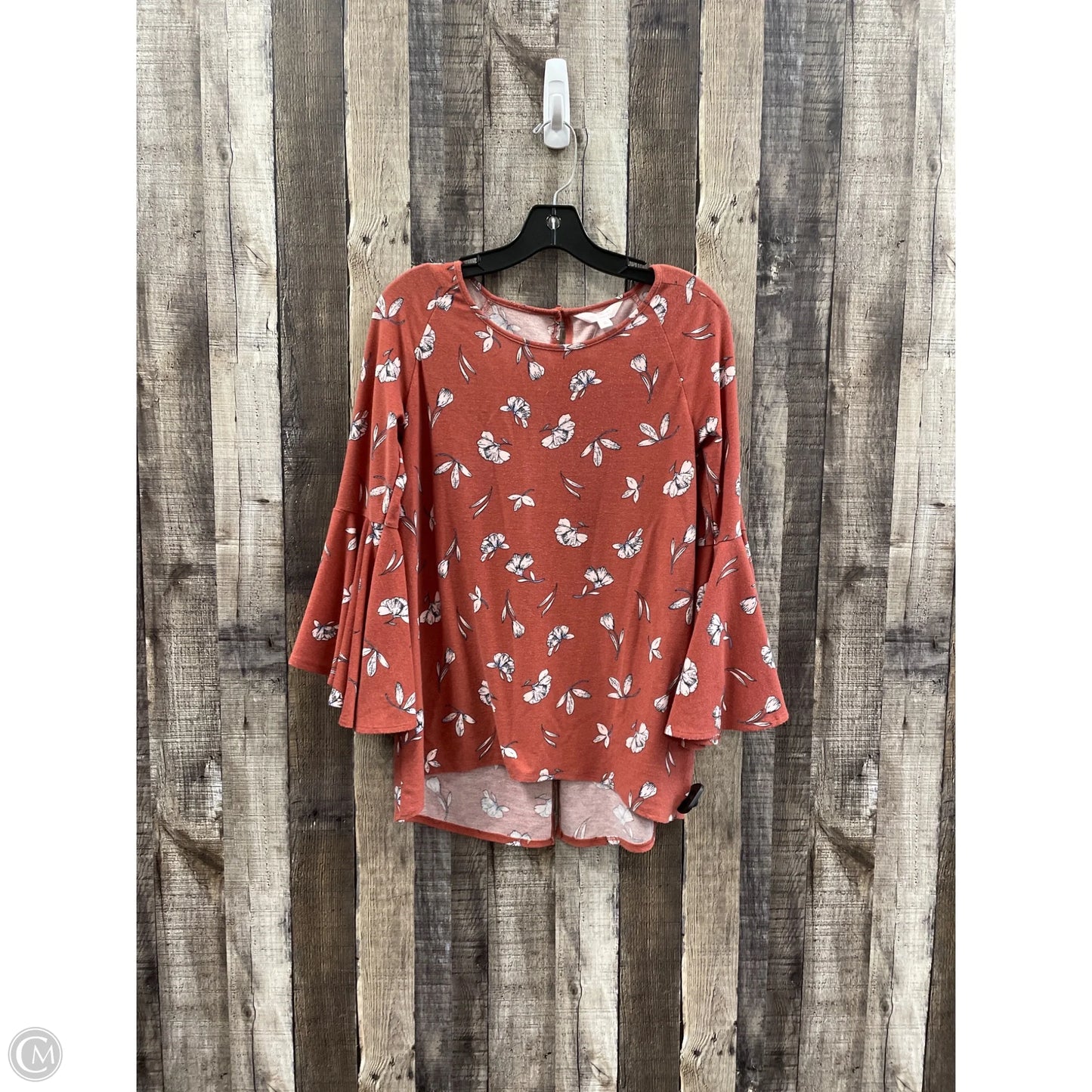 Top 3/4 Sleeve By Lc Lauren Conrad In Floral Print, Size: S