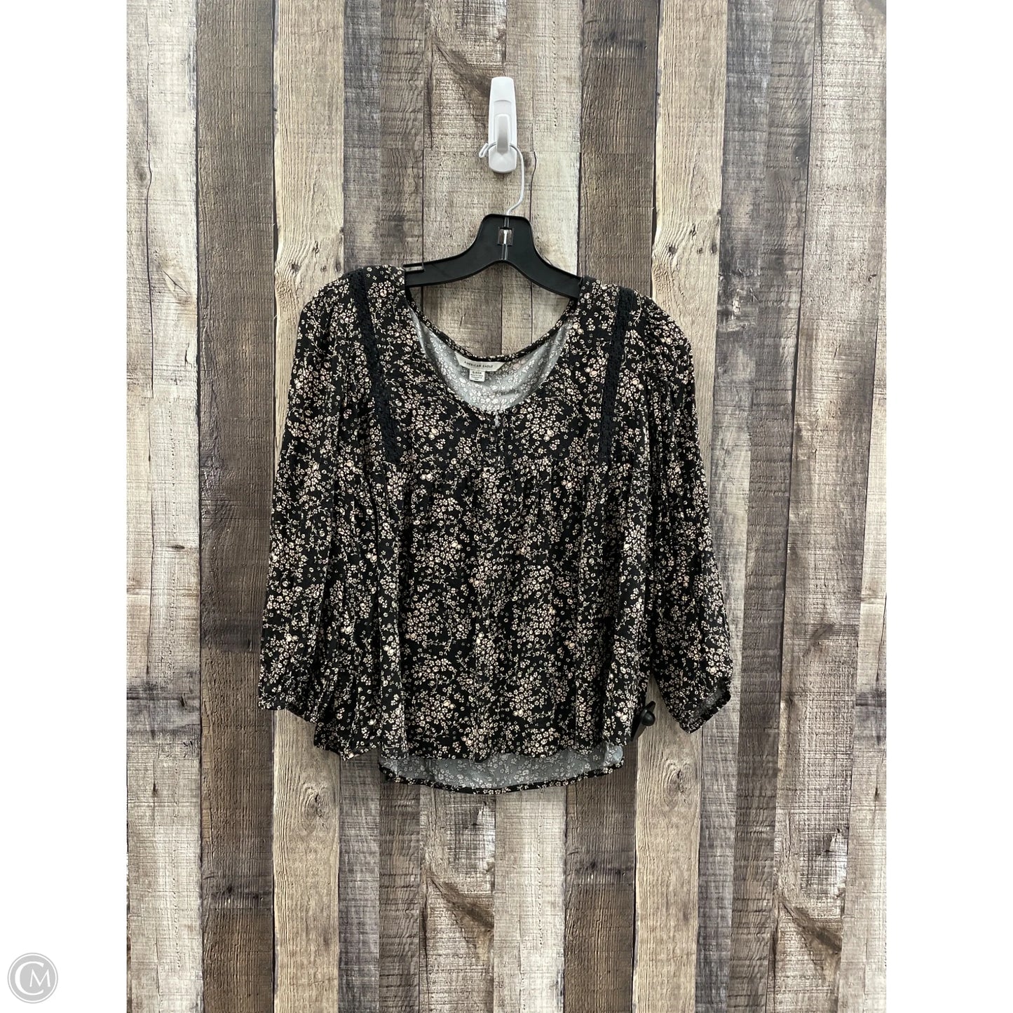 Top Long Sleeve By American Eagle In Multi-colored, Size: S