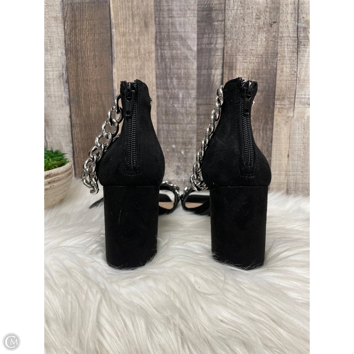 Sandals Heels Block By Mix No 6 In Black, Size: 6.5