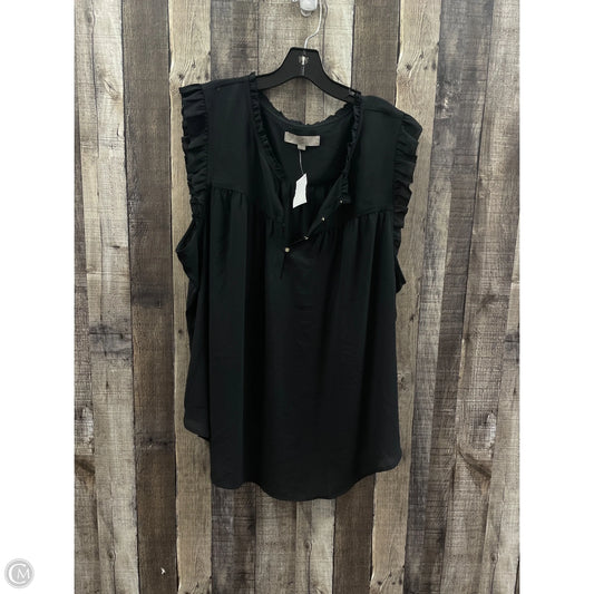 Top Sleeveless By Loft In Black, Size: 3x