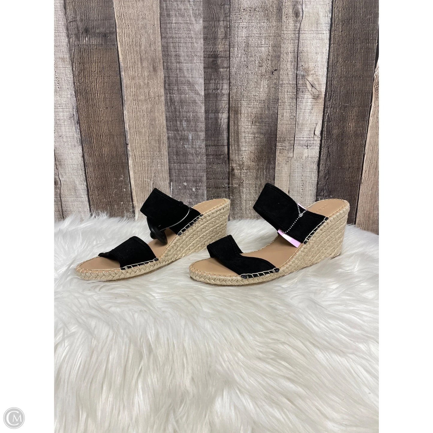 Sandals Heels Wedge By Justfab In Black, Size: 8.5